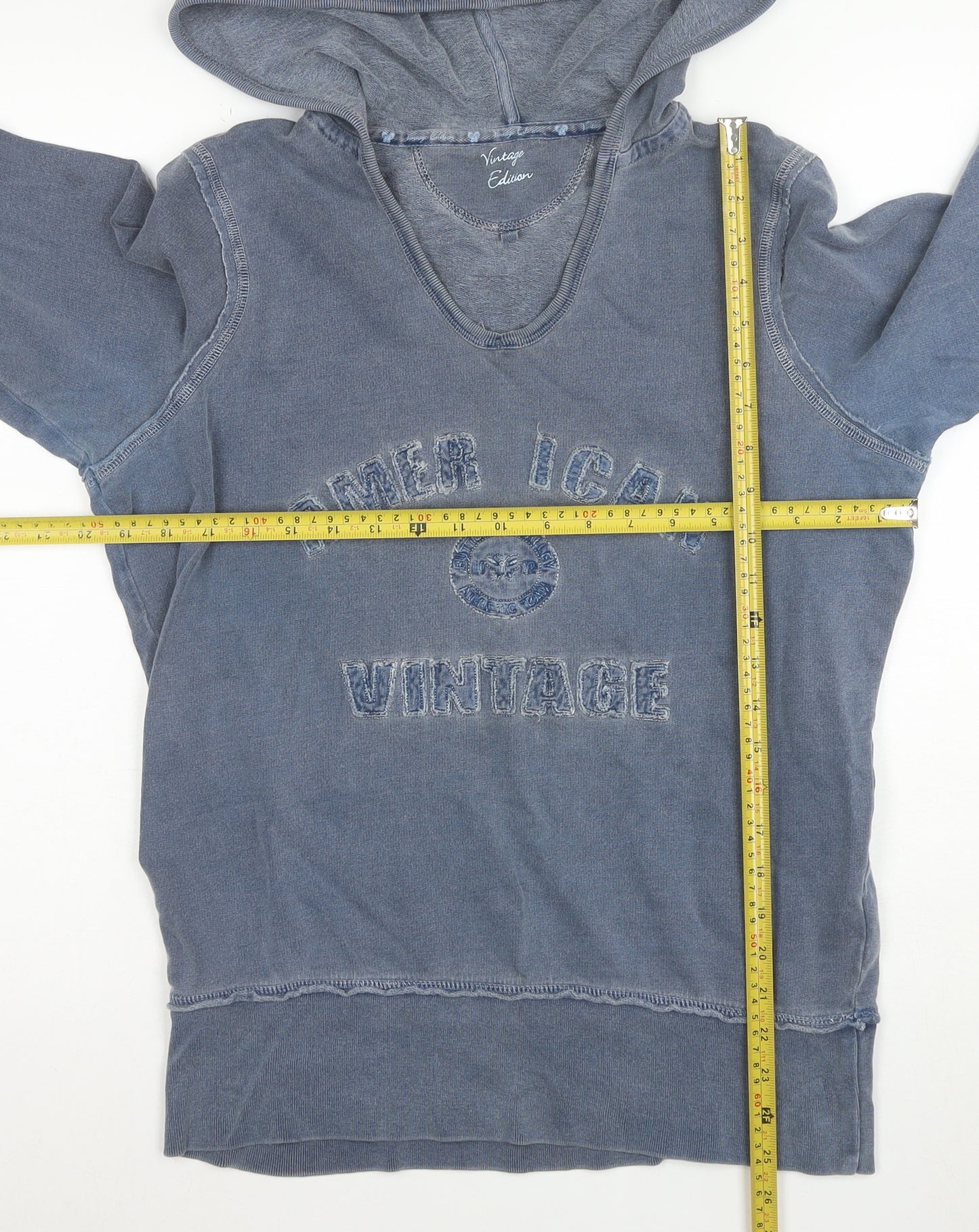 Next Women Blue Vintage Edition Pullover Hoodie UK 16 Cotton Casual