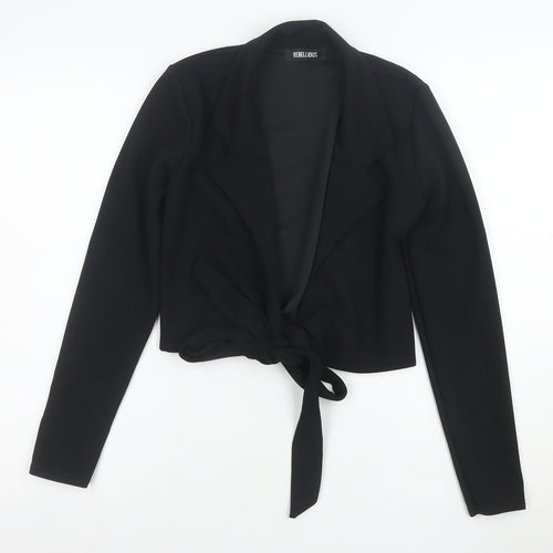 Rebellious Women’s Black Cropped Tie Front Blazer Size 6