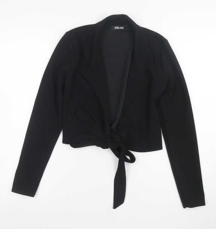 Rebellious Women’s Black Cropped Tie Front Blazer Size 6
