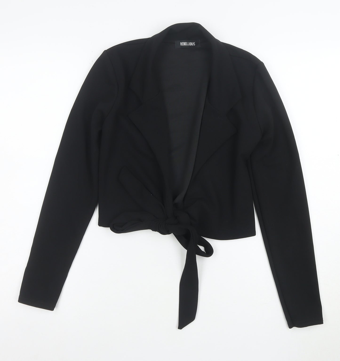 Rebellious Women’s Black Cropped Tie Front Blazer Size 6