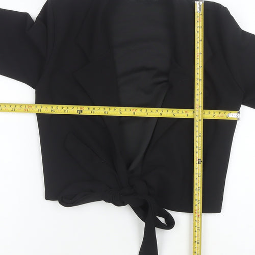 Rebellious Women’s Black Cropped Tie Front Blazer Size 6