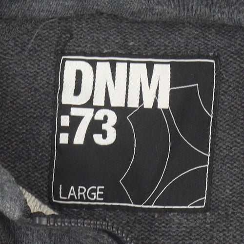 DNM:73 Men's Grey Hooded Knit Bomber Jacket Size L