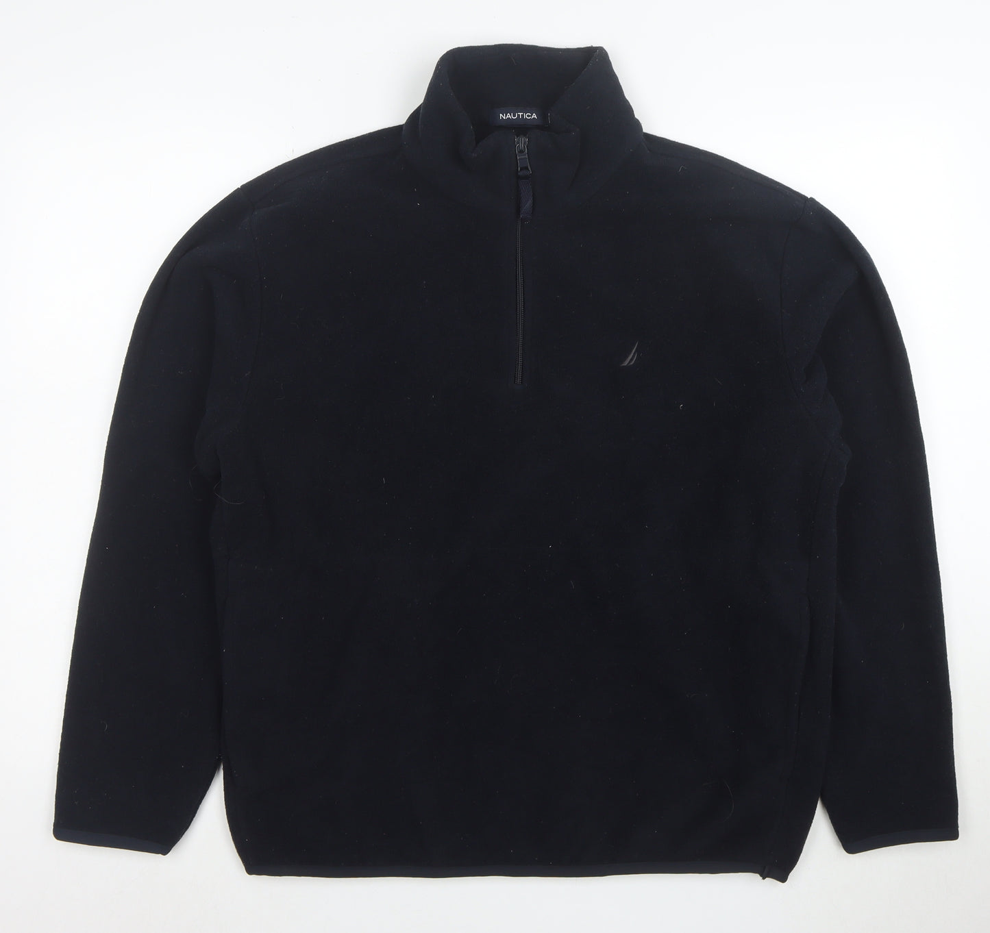 Nautica Women Navy Blue Fleece 1/2 Zip Pullover Sweatshirt M