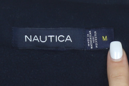 Nautica Women Navy Blue Fleece 1/2 Zip Pullover Sweatshirt M