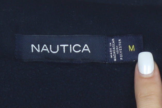 Nautica Women Navy Blue Fleece 1/2 Zip Pullover Sweatshirt M