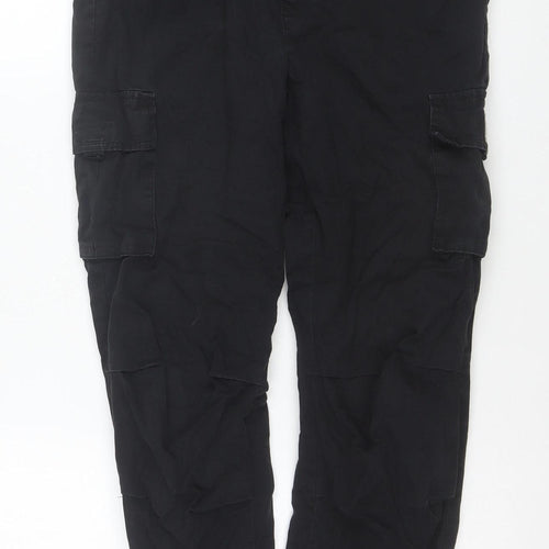 Monsoon Boys Black Cargo Trousers 11 Years Elastic Waist Cotton Blend