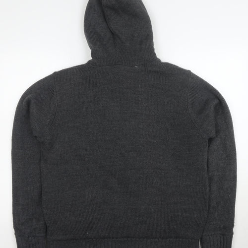 Kensington Dockside Men's Grey Hooded Duffle Jacket Size L Wool Blend