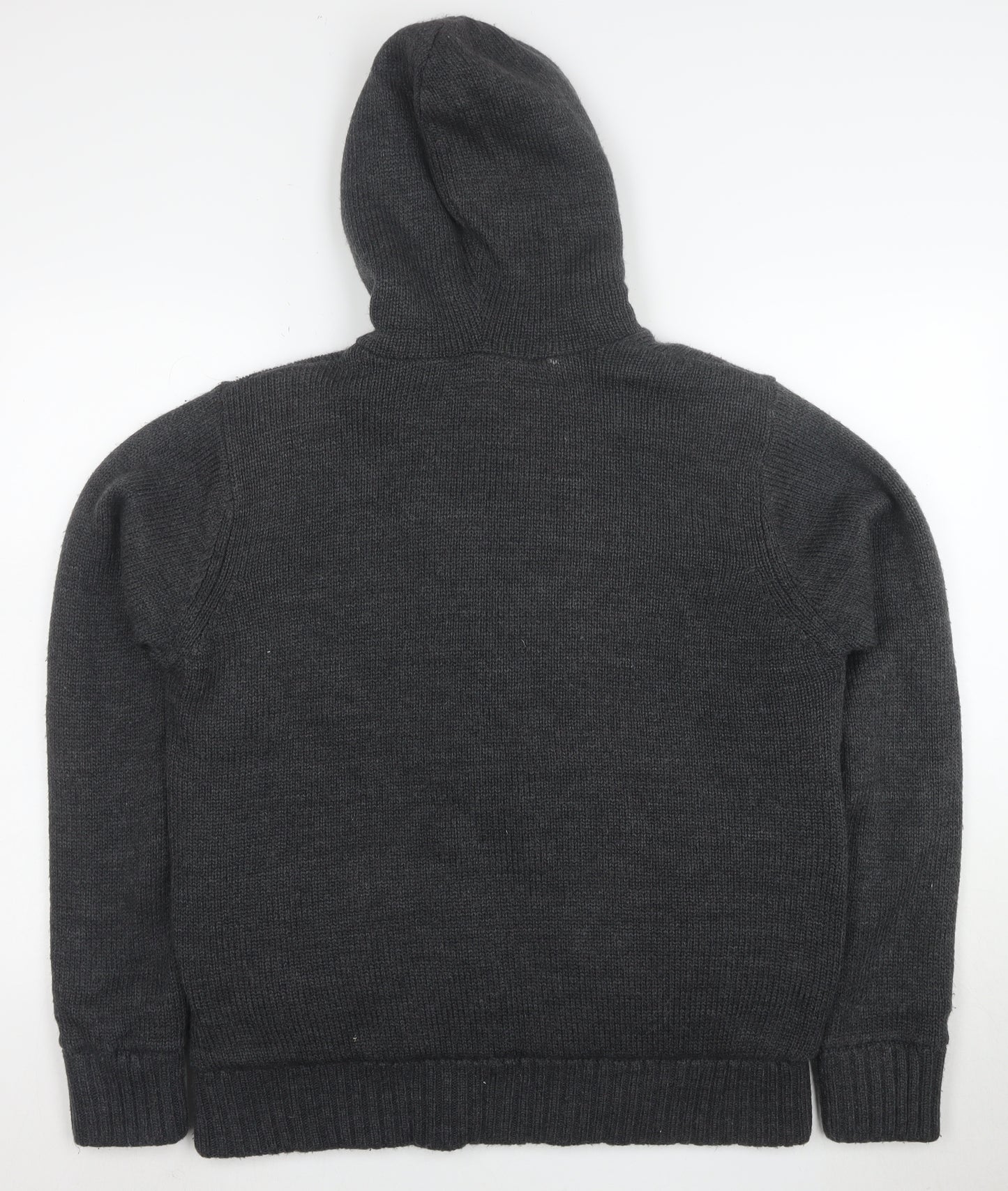 Kensington Dockside Men's Grey Hooded Duffle Jacket Size L Wool Blend
