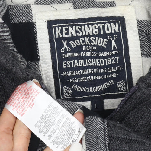 Kensington Dockside Men's Grey Hooded Duffle Jacket Size L Wool Blend
