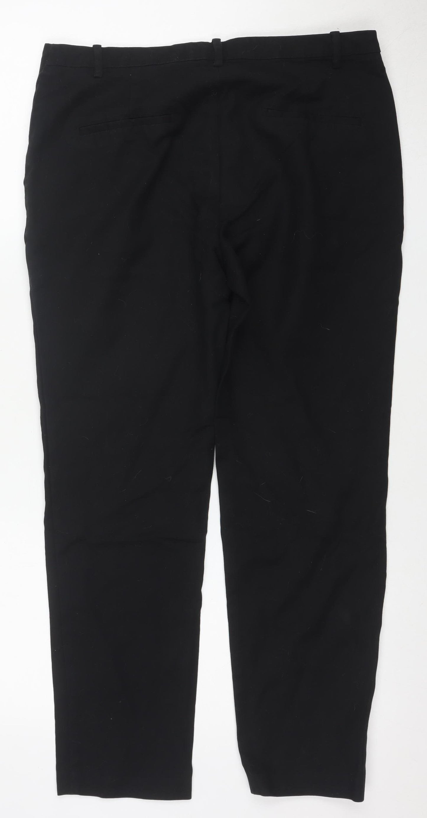 Zara Basic Women Black Slim Fit Cropped Trousers Size 12