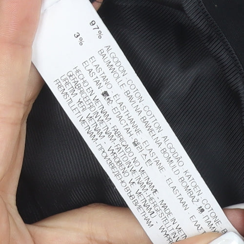 Zara Basic Women Black Slim Fit Cropped Trousers Size 12
