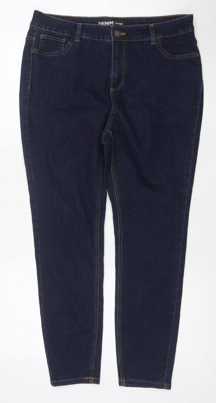 George Women’s Blue Size 16 Short Denim Jeans Slim Fit Stretch Cotton