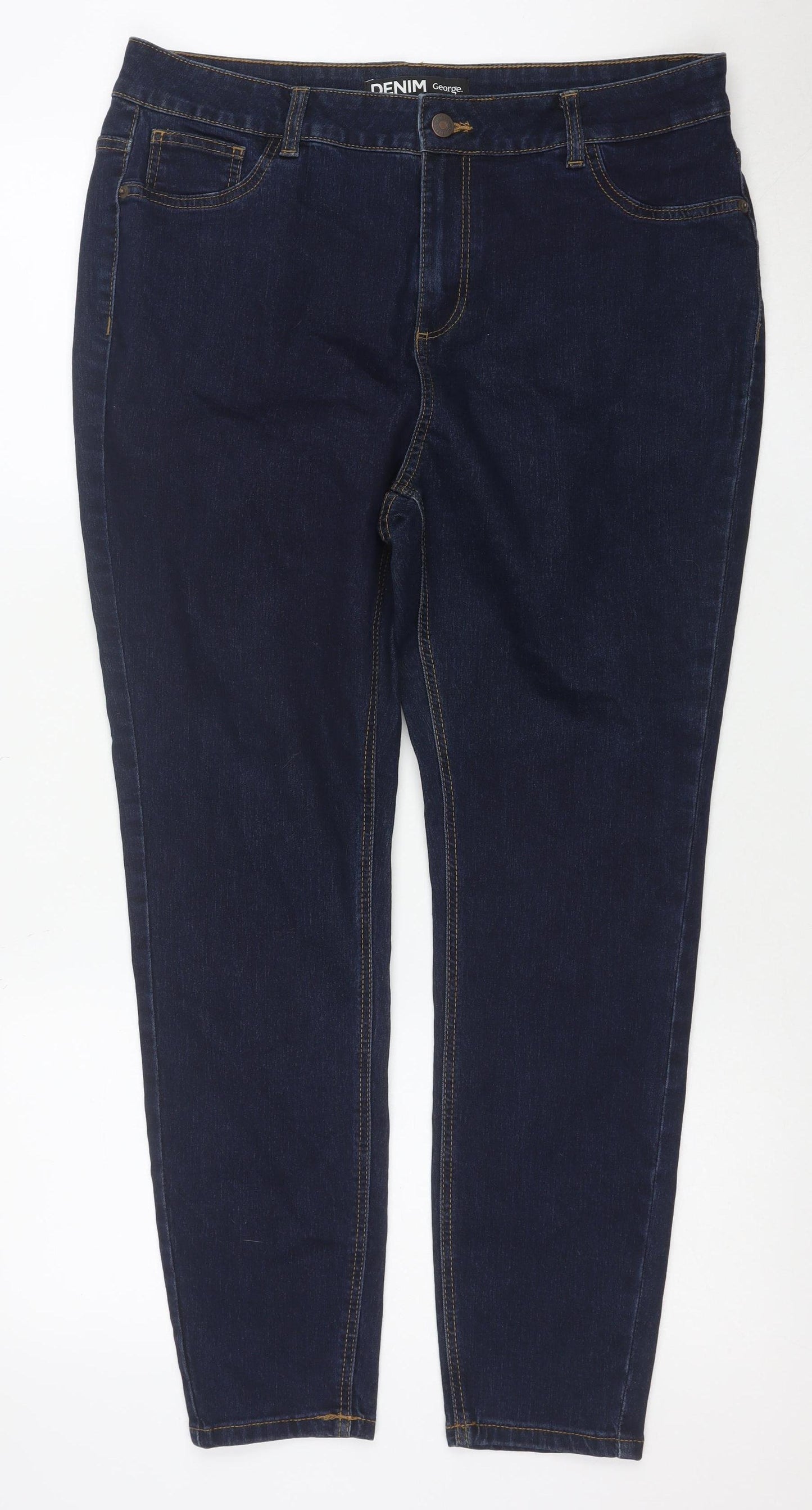 George Women’s Blue Size 16 Short Denim Jeans Slim Fit Stretch Cotton