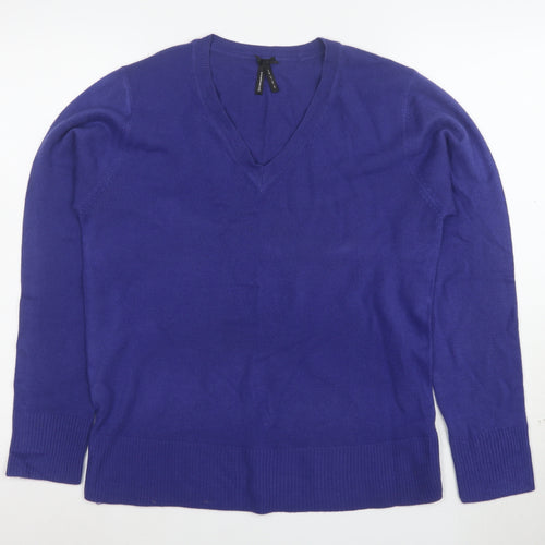 Atmosphere Womens Purple V-Neck Long Sleeve Jumper Size 16