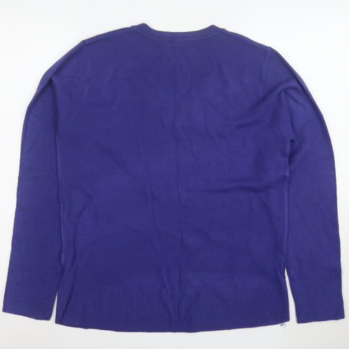 Atmosphere Womens Purple V-Neck Long Sleeve Jumper Size 16