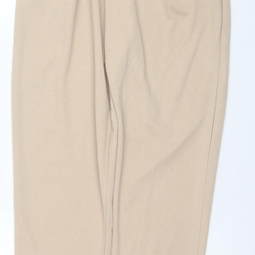 SAW IT FIRST Women’s Beige Paperbag Trousers Size 10 Belted High Waist