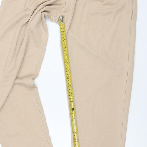 SAW IT FIRST Women’s Beige Paperbag Trousers Size 10 Belted High Waist