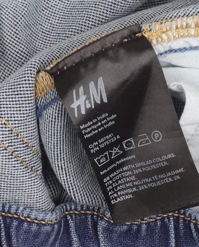 H&M Boys Blue Denim Jogger Jeans Elastic Waist Size 16 Years