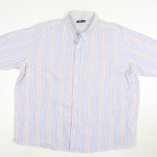 Cotton Traders Men's Multicoloured 4XL Short Sleeve Striped Button-Up Shirt