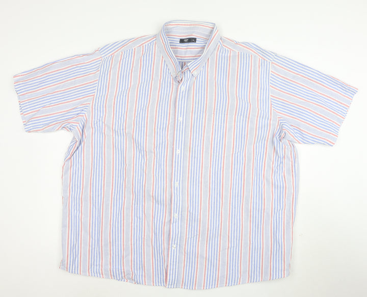 Cotton Traders Men's Multicoloured 4XL Short Sleeve Striped Button-Up Shirt