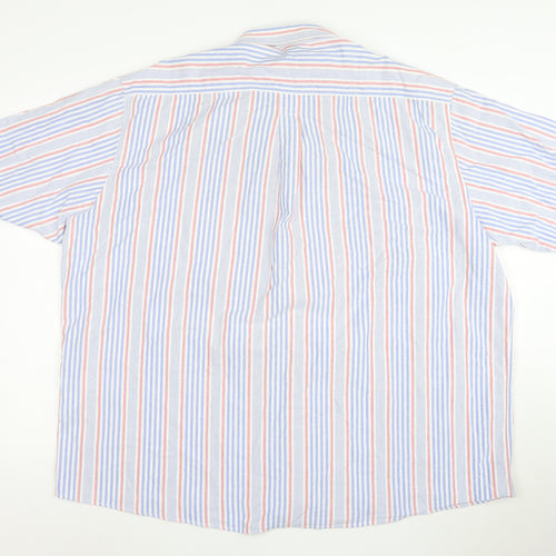 Cotton Traders Men's Multicoloured 4XL Short Sleeve Striped Button-Up Shirt