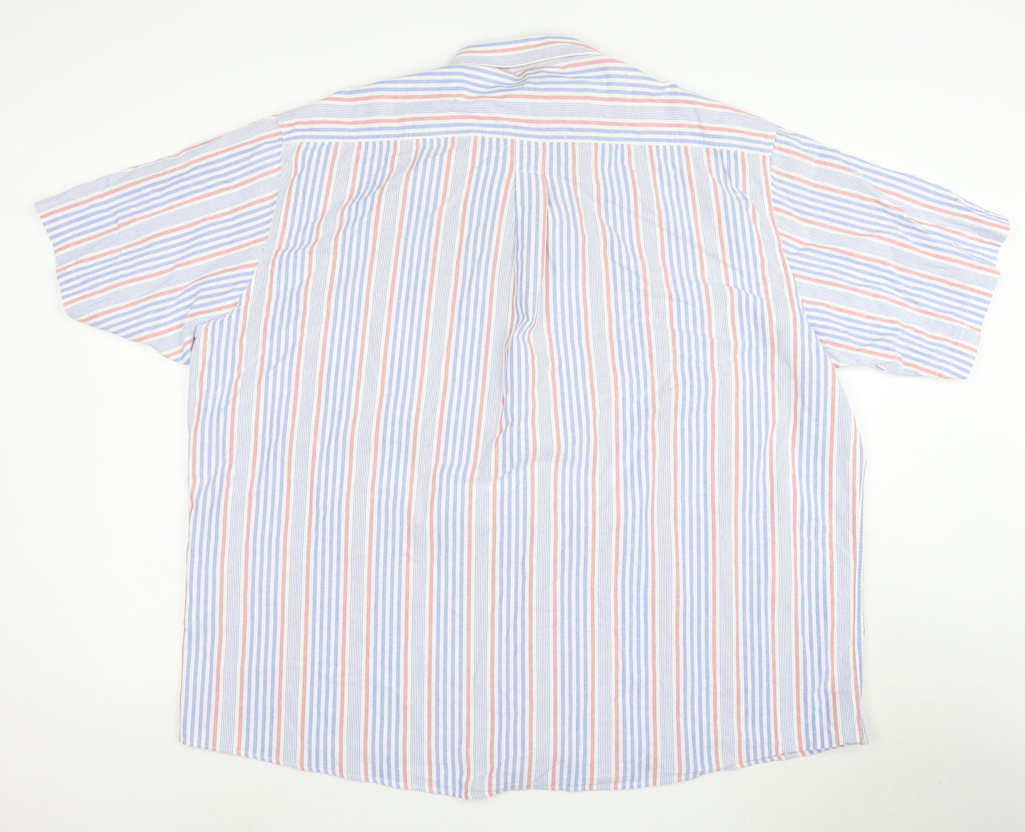 Cotton Traders Men's Multicoloured 4XL Short Sleeve Striped Button-Up Shirt