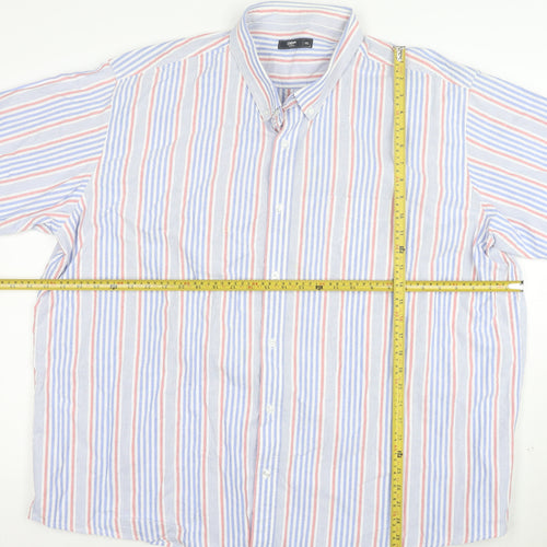 Cotton Traders Men's Multicoloured 4XL Short Sleeve Striped Button-Up Shirt