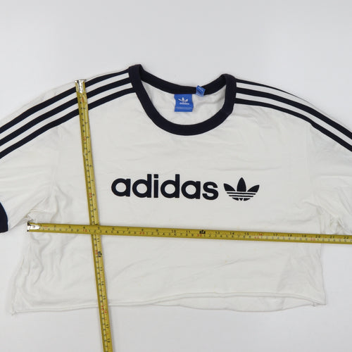 Adidas Women’s White Cropped T-Shirt XL Short Sleeve Casual Sports Style