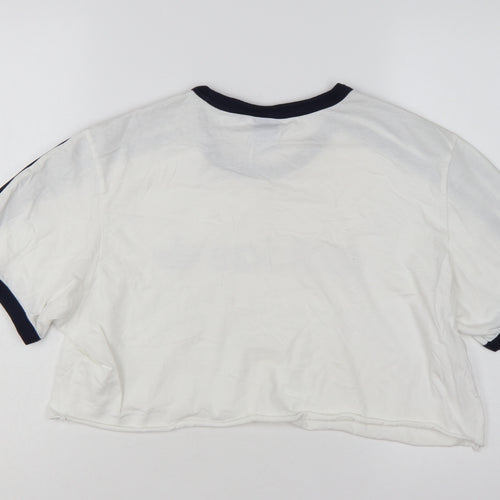 Adidas Women’s White Cropped T-Shirt XL Short Sleeve Casual Sports Style