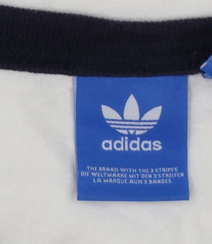 Adidas Women’s White Cropped T-Shirt XL Short Sleeve Casual Sports Style