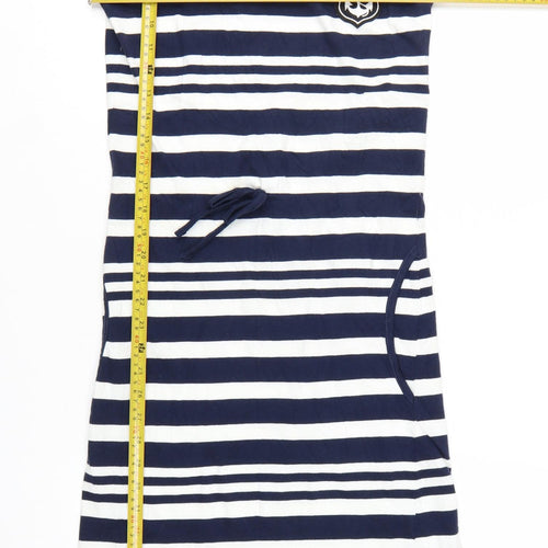 Gecco Women Blue Striped Tank Dress Nautical M Cotton