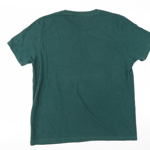 Red Herring Men's Green XL Crew Neck Cotton Blend T-Shirt