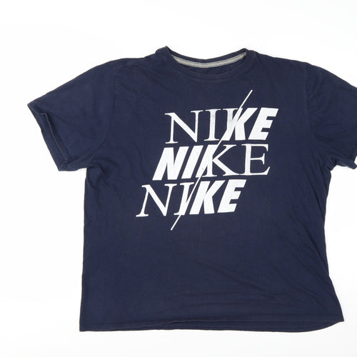 Nike Men's Blue XL Athletic Fit Graphic Sports T-Shirt