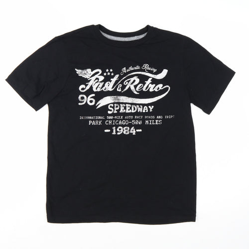 Arizona Jean Co Teens Black Retro Racing Graphic T-Shirt Size 10