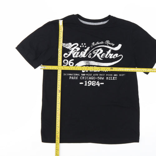 Arizona Jean Co Teens Black Retro Racing Graphic T-Shirt Size 10