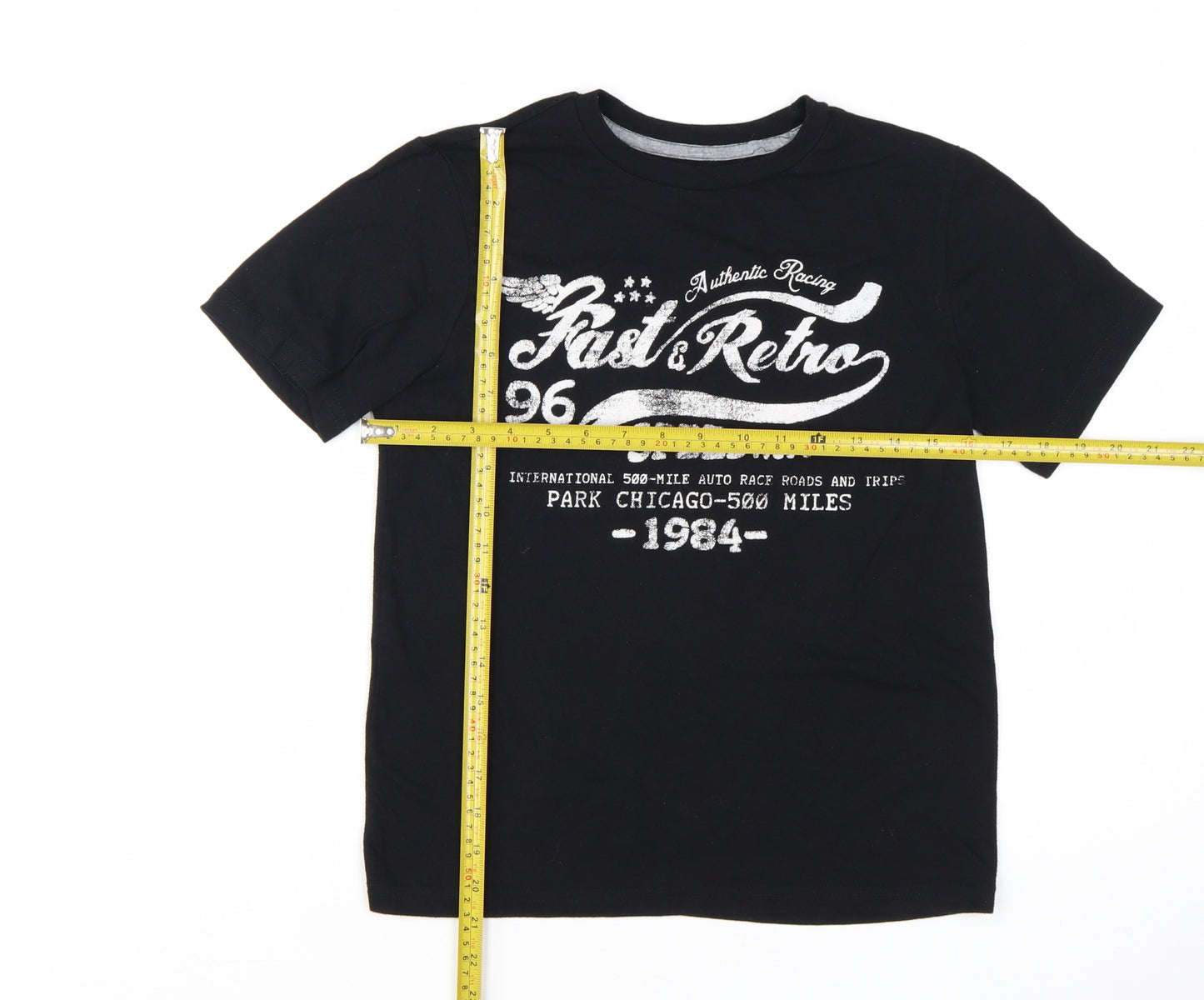 Arizona Jean Co Teens Black Retro Racing Graphic T-Shirt Size 10