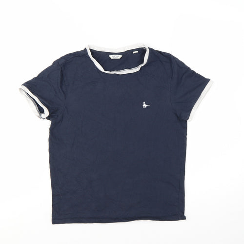 Jack Wills Women’s Blue Ringer T-Shirt UK 10 Cotton Crew Neck