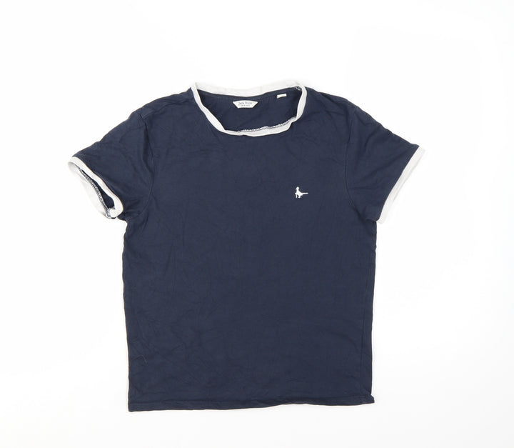 Jack Wills Women’s Blue Ringer T-Shirt UK 10 Cotton Crew Neck