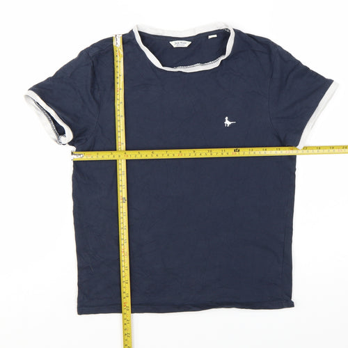 Jack Wills Women’s Blue Ringer T-Shirt UK 10 Cotton Crew Neck