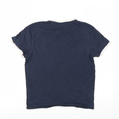 Jack Wills Women’s Blue Ringer T-Shirt UK 10 Cotton Crew Neck