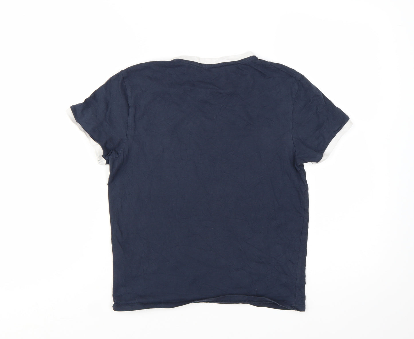 Jack Wills Women’s Blue Ringer T-Shirt UK 10 Cotton Crew Neck