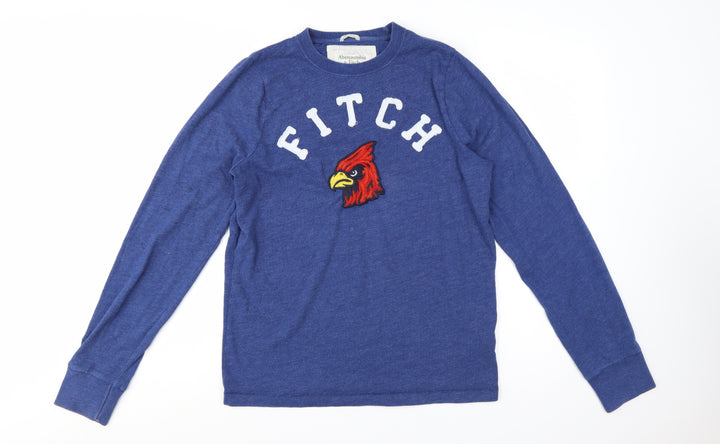 Abercrombie & Fitch Men's Blue Crew Neck Pullover Sweatshirt M