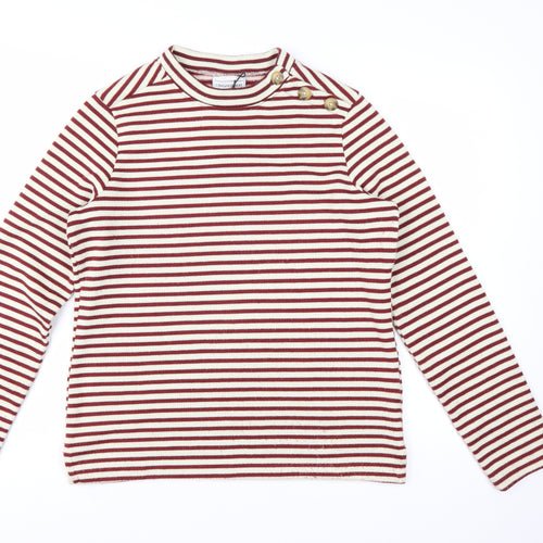 Craghoppers Womens Red Striped Crew Neck Long Sleeve Jumper Size 12