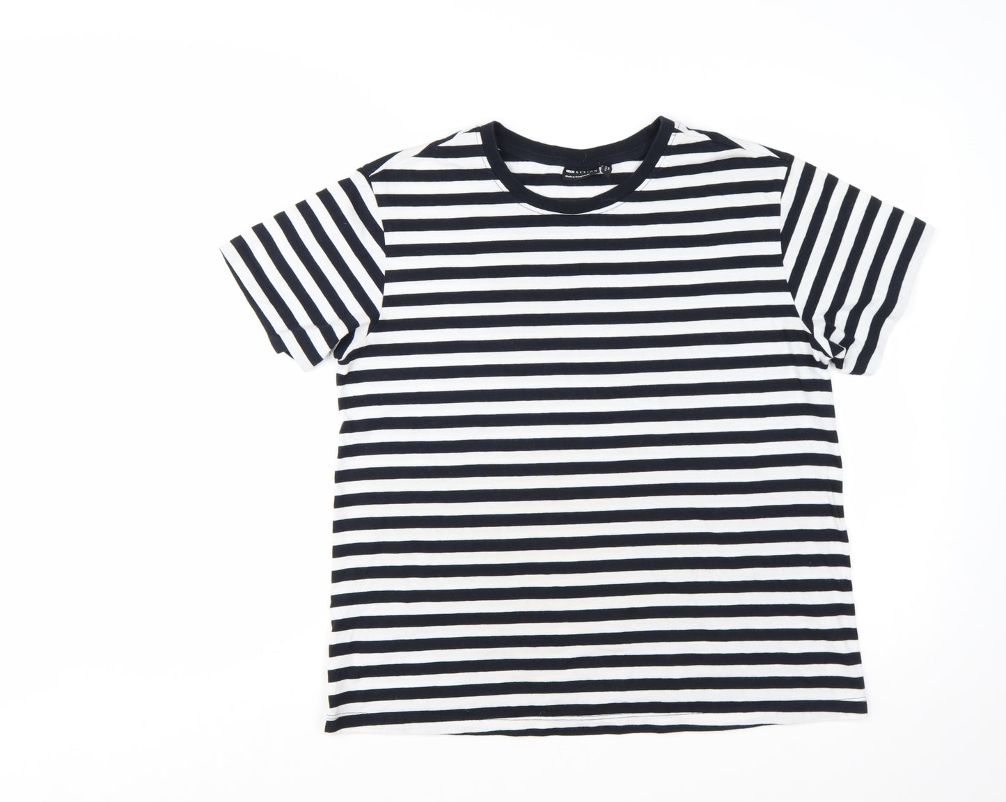 ASOS DESIGN Women's Black & White Striped T-Shirt Size 12 Maternity