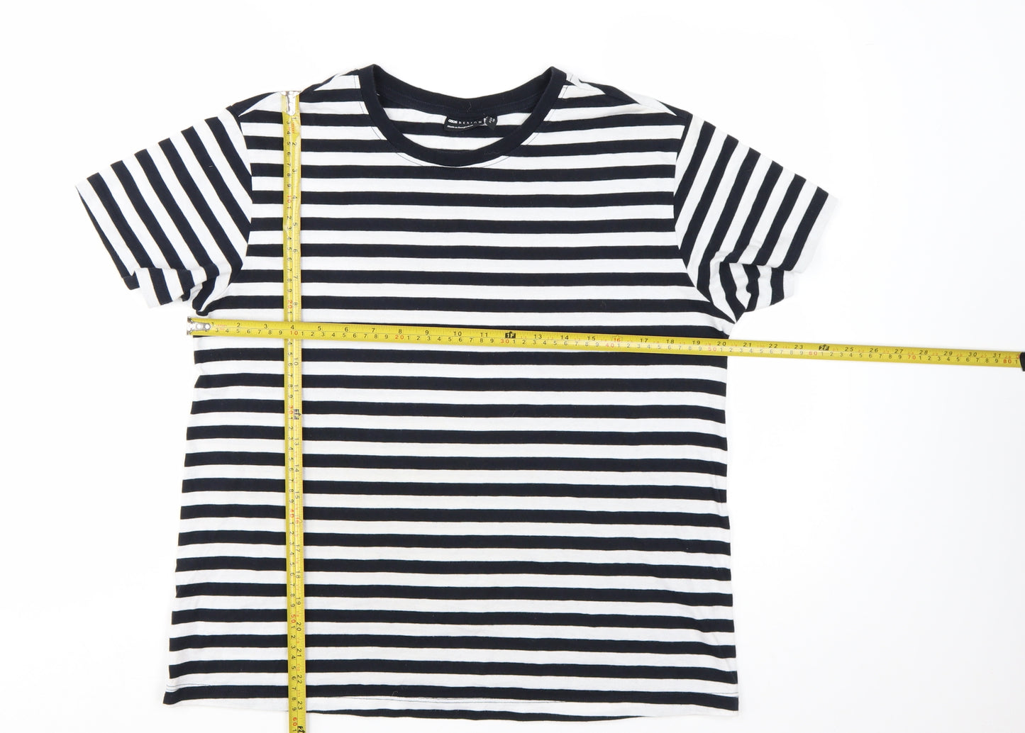 ASOS DESIGN Women's Black & White Striped T-Shirt Size 12 Maternity