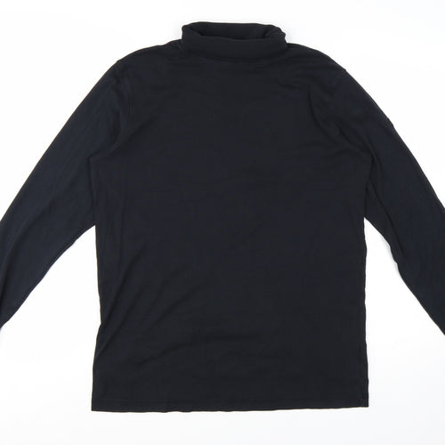 Cotton Traders Women's Black XL Roll Neck Long Sleeve Cotton Top