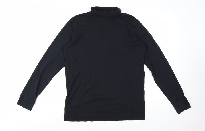Cotton Traders Women's Black XL Roll Neck Long Sleeve Cotton Top