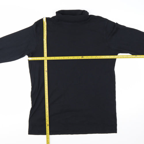 Cotton Traders Women's Black XL Roll Neck Long Sleeve Cotton Top