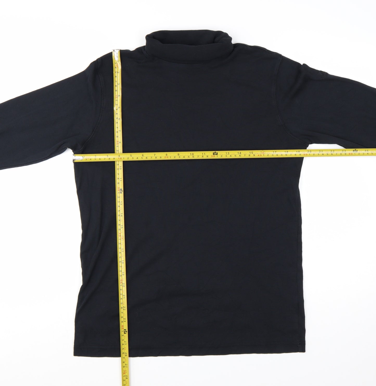 Cotton Traders Women's Black XL Roll Neck Long Sleeve Cotton Top