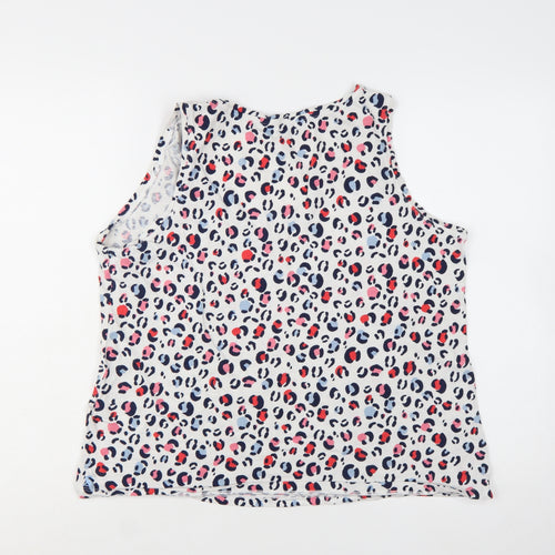 Joules Women's Multicoloured Leopard Print V-Neck Cotton Tank Top Size 18